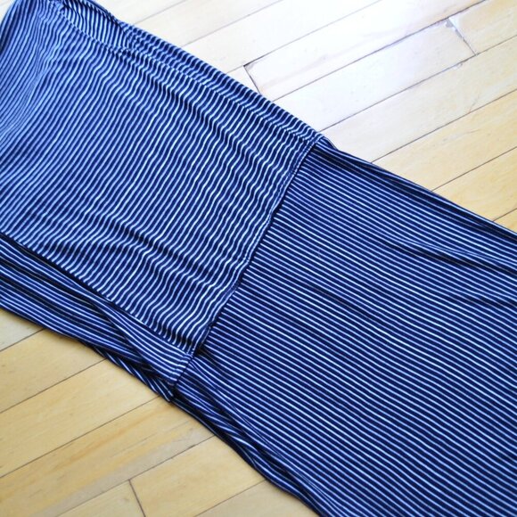 Derek Lam For Design Nation Sz Large Striped Black Combo Drape Neck Dress - Picture 11 of 11